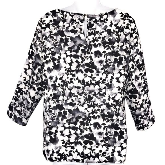 The Limited Black & White Floral Tunic Top sz L - Picture 2 of 9